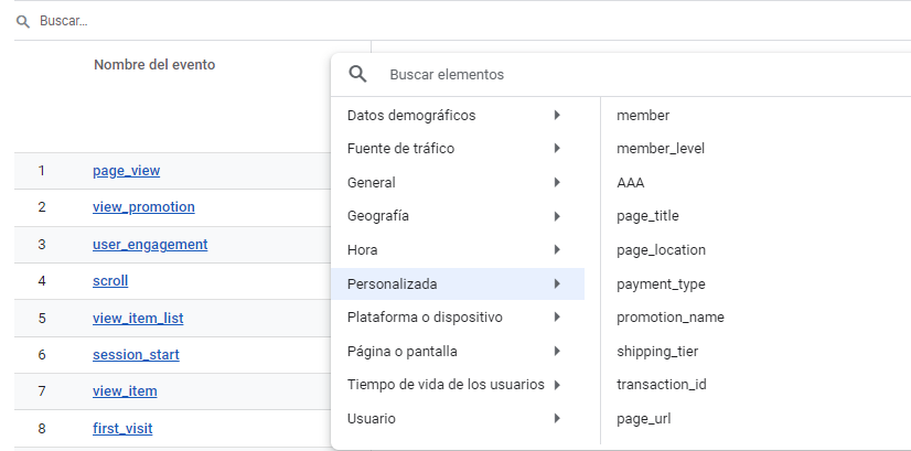 Usando dimensiones personalizadas en informes de Google Analytics
